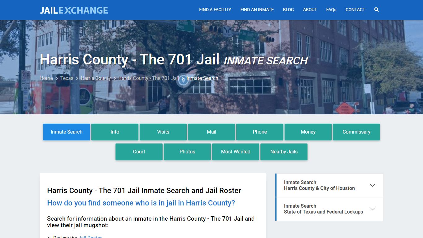 Harris County - The 701 Jail Inmate Search - Jail Exchange