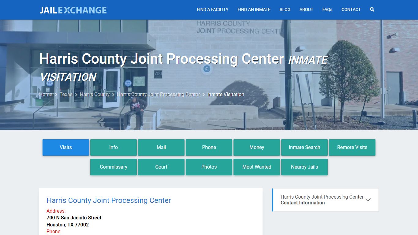 Harris County Joint Processing Center Inmate Visitation - Jail Exchange
